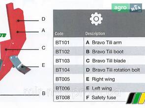 Лапа для BRAVO TILL MEC, BT4542001