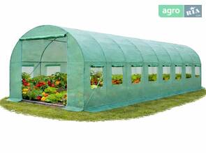 Теплиця садова 24 м² (8 х 3 х 2 м) з вікнами, Польща