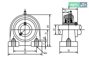 Корпус з підшипником UCPA 205
