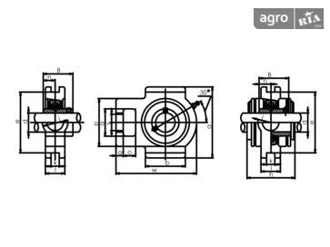 Корпус з підшипником UCT 212 - фото