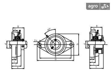 Корпус з підшипником UCFL 206 - фото