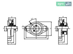 Корпус з підшипником UCFL 208