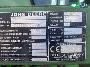 John Deere 9660 WTS 2003 - фото