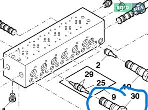 Обратный клапан форсунки AN400837 оригинал John Deere