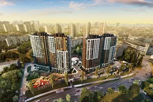 Планування 3-кімнатної квартири в ЖК City Hub, 121.57 м² Планування 3-кімнатної квартири в ЖК City Hub, 121.57 м²