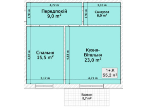 Планування ЖК пров. 1-й Константиновича, 13, Вінниця - Ціни та 