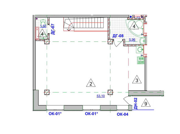 ЖК Спортивний: планування 3-кімнатної квартири 122.31 м²