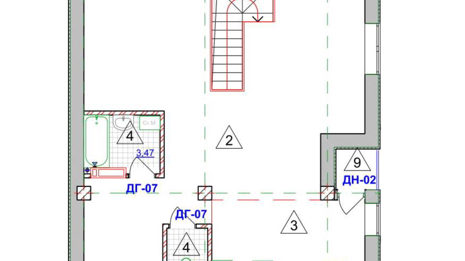 Планировка много­уровневой квартиры в ЖК Спортивный 127 м², фото 106714