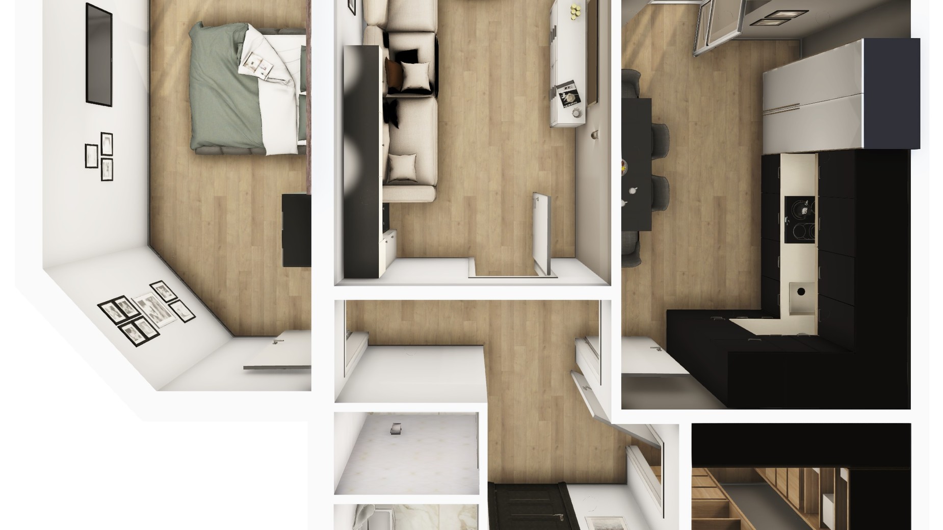 Планировка 2-комнатной квартиры в ЖК Радужный 64.85 м², фото 108432