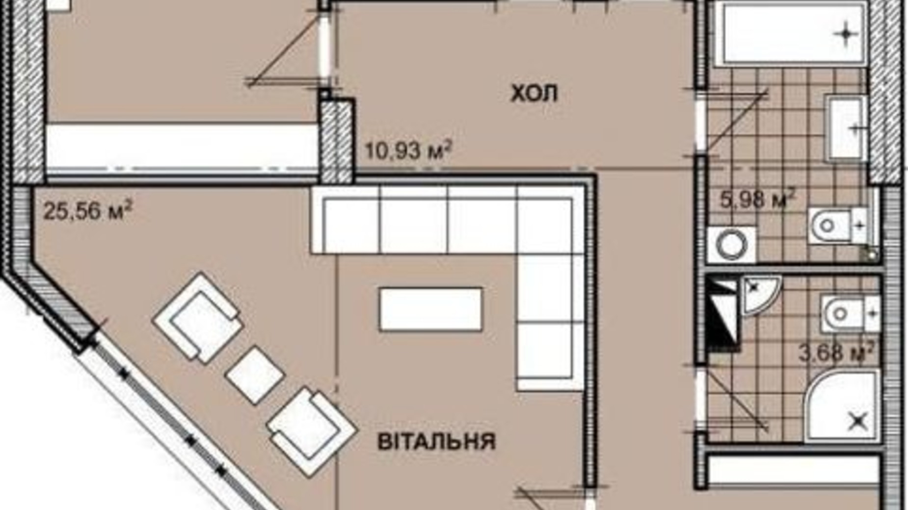 Планировка 4-комнатной квартиры в ЖК Берестейский 123 м², фото 111676