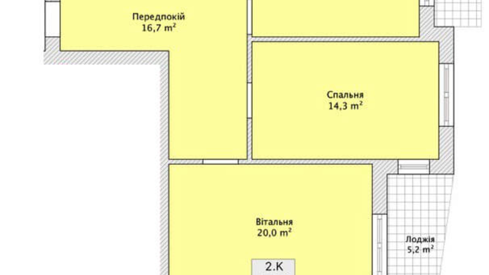 Планировка 2-комнатной квартиры в ЖК ул. Николайчука/переулок Сквозной 75 м², фото 112443