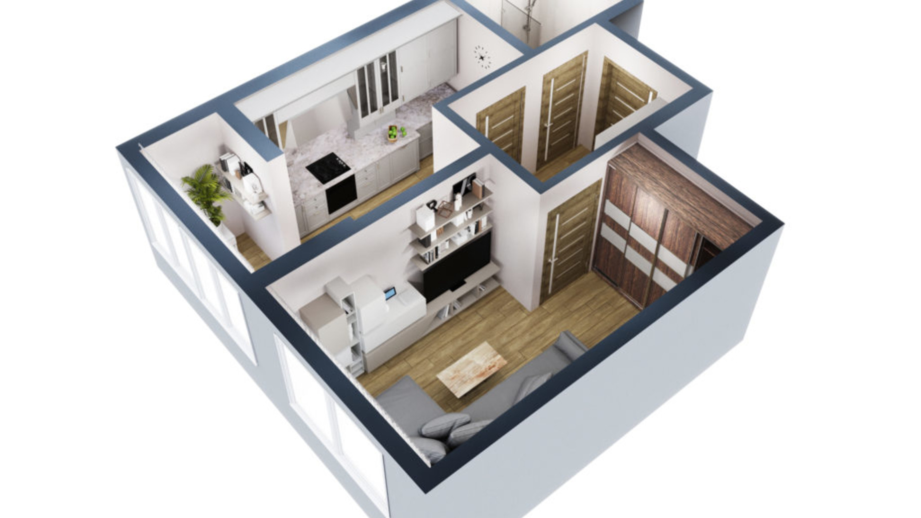Планування 1-кімнатної квартири в ЖК Sky-2 33.3 м², фото 113146