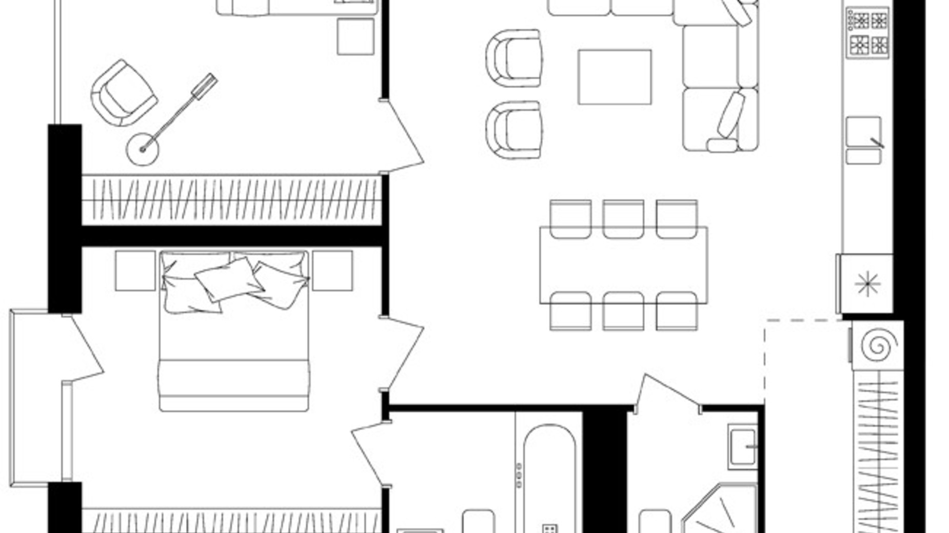 Планировка 2-комнатной квартиры в ЖК Avalon Up 73.39 м², фото 114791