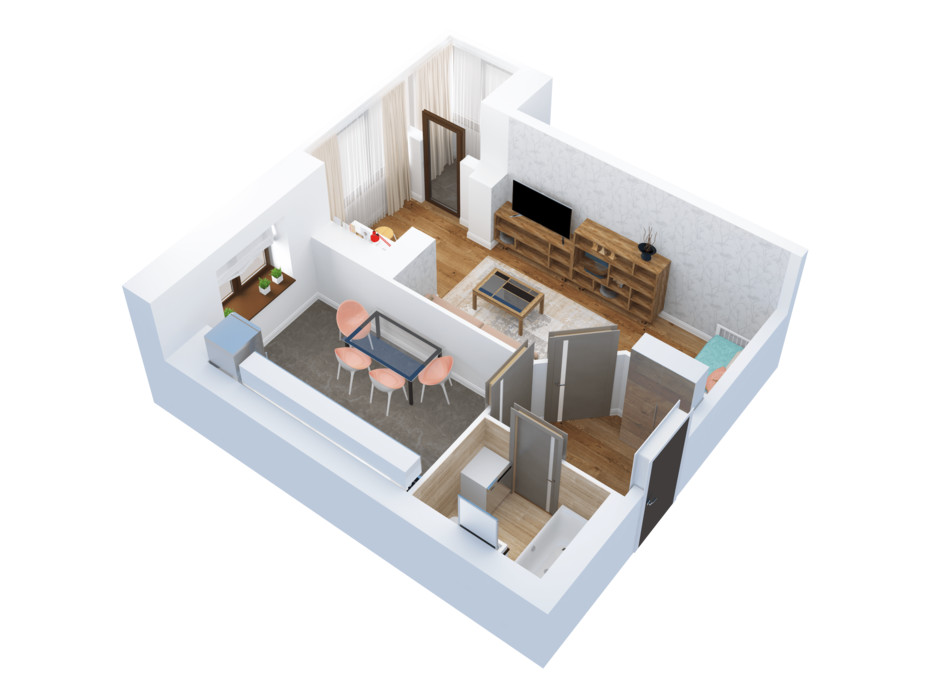 Планировка 1-комнатной квартиры в ЖК Тетеревский Бульвар 42.97 м², фото 115178 Планировка 1-комнатной квартиры в ЖК Тетеревский Бульвар 42.97 м², фото 115178