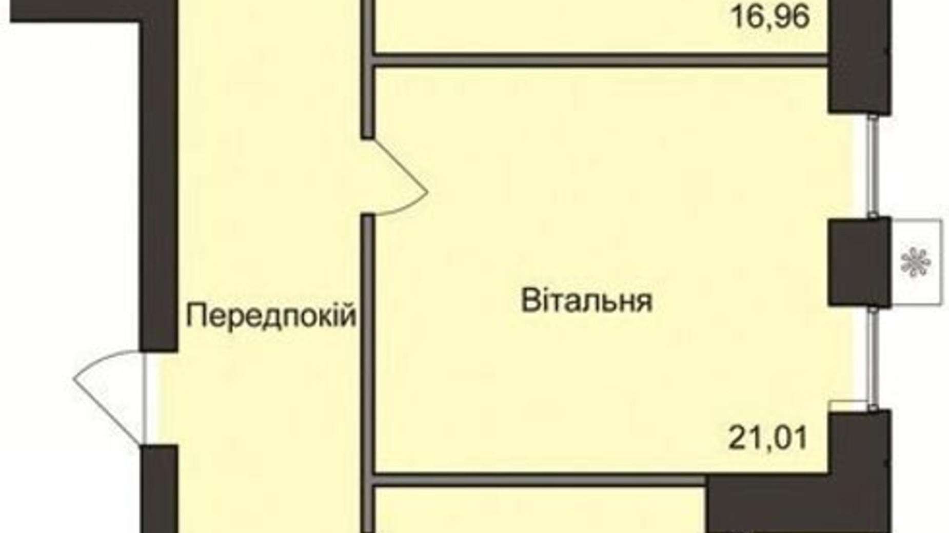 Планування 2-кімнатної квартири в ЖК Житловий будинок 2 75.95 м², фото 115514