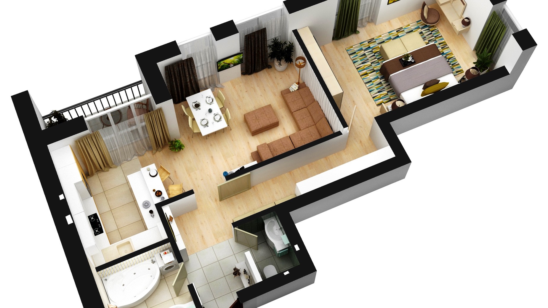 Планировка 2-комнатной квартиры в ЖК Жилой дом 2 69.76 м², фото 115536