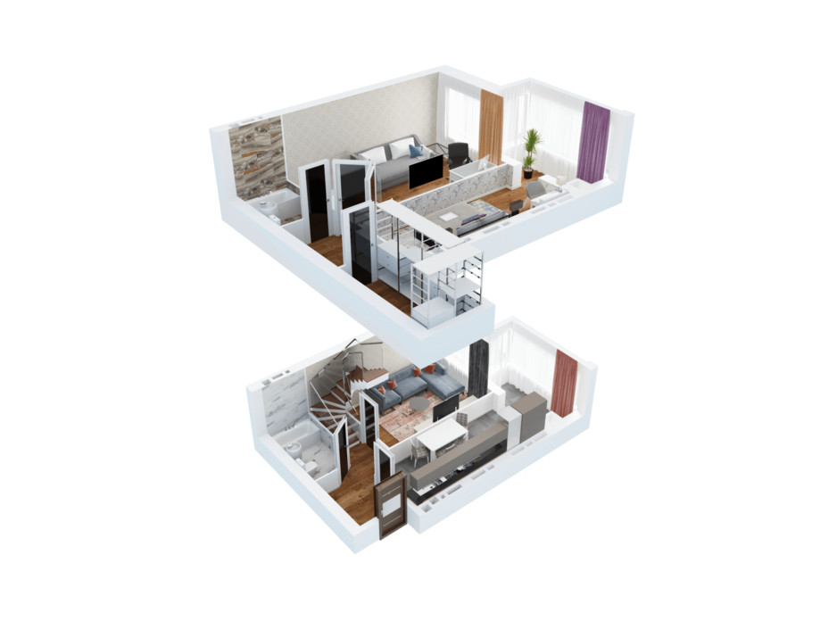 Планування багаторівневої квартири в ЖК Ковалівський 95.75 м², фото 117924 Планування багаторівневої квартири в ЖК Ковалівський 95.75 м², фото 117924