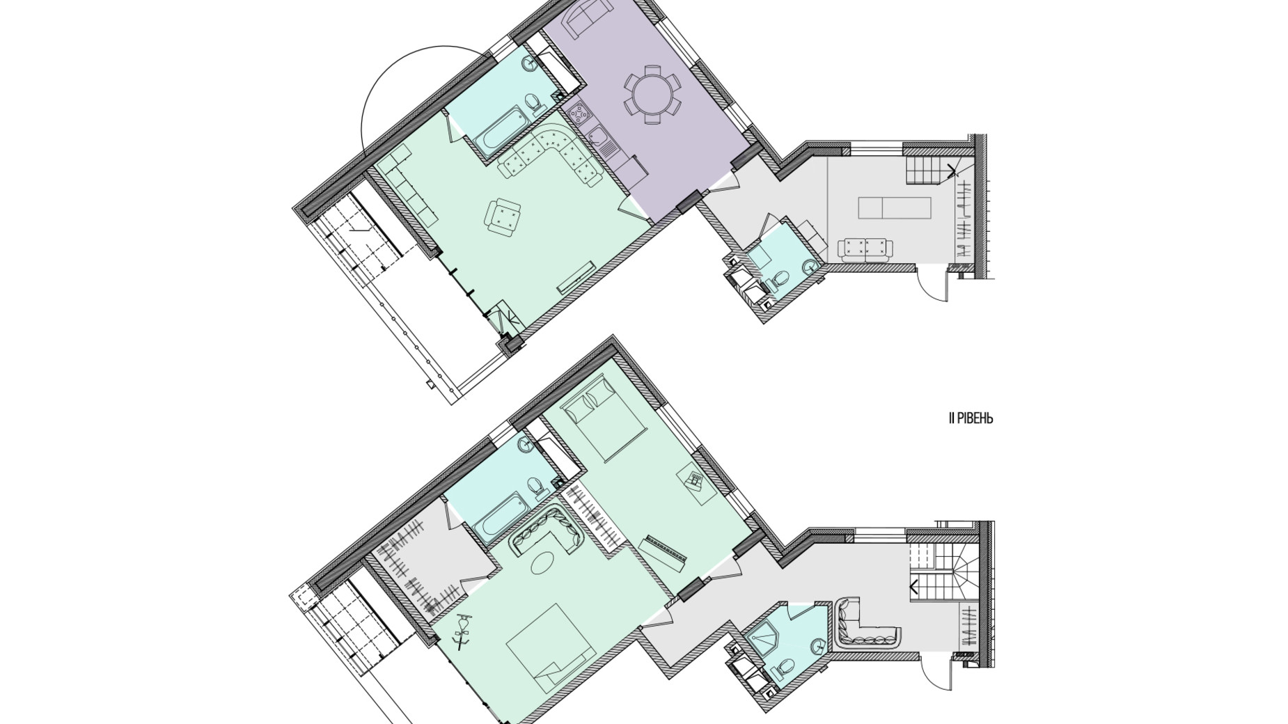 Планировка много­уровневой квартиры в ЖК Alter Ego 175.7 м², фото 121812