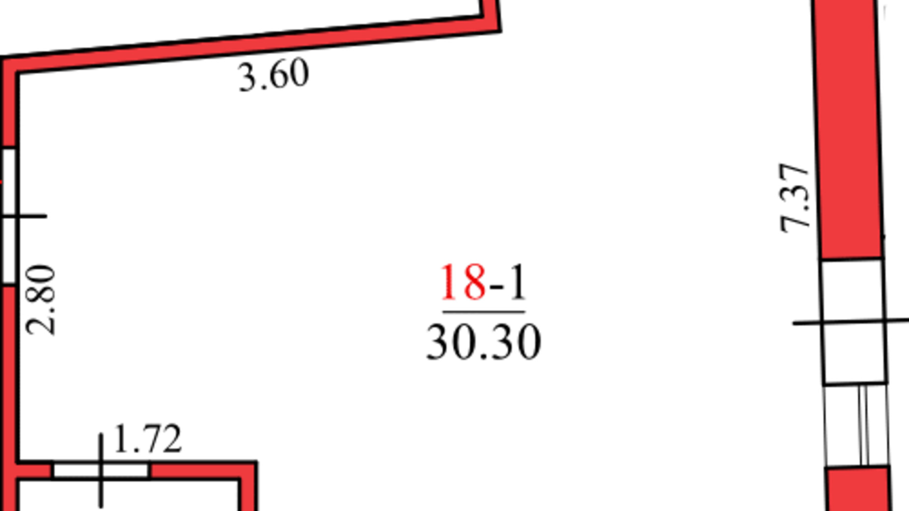 Планування 1-кімнатної квартири в ЖК Конторський 29.6 м², фото 122770