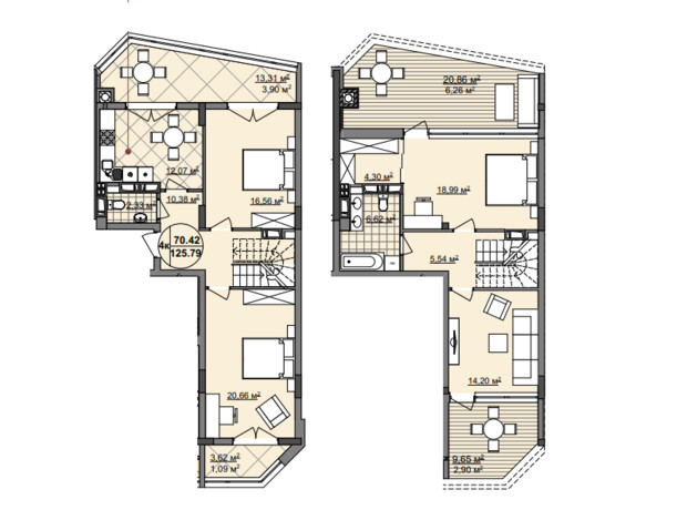 ЖК Imperial Park Avenue: планування 4-кімнатної квартири 160 м²