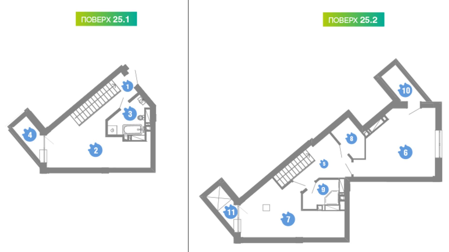Планування багато­рівневої квартири в ЖК Family & Friends 81.1 м², фото 123923