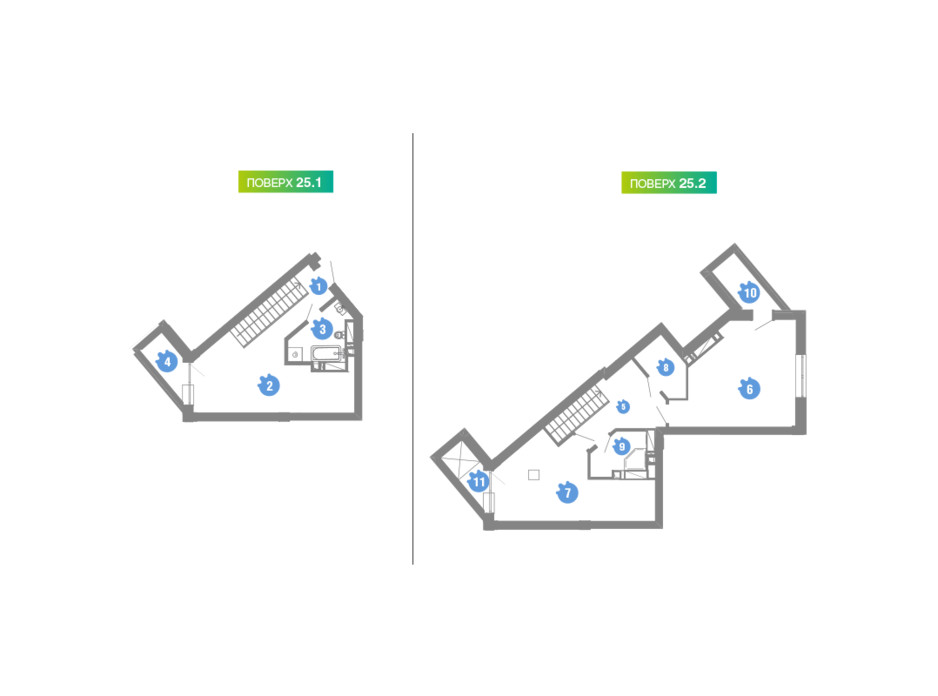 Планировка многоуровневой квартиры в ЖК Family & Friends 81.1 м², фото 123923 Планировка многоуровневой квартиры в ЖК Family & Friends 81.1 м², фото 123923