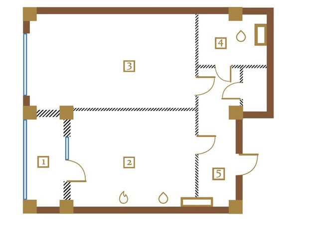 КД Leonardo town: планування 1-кімнатної квартири 63.7 м²