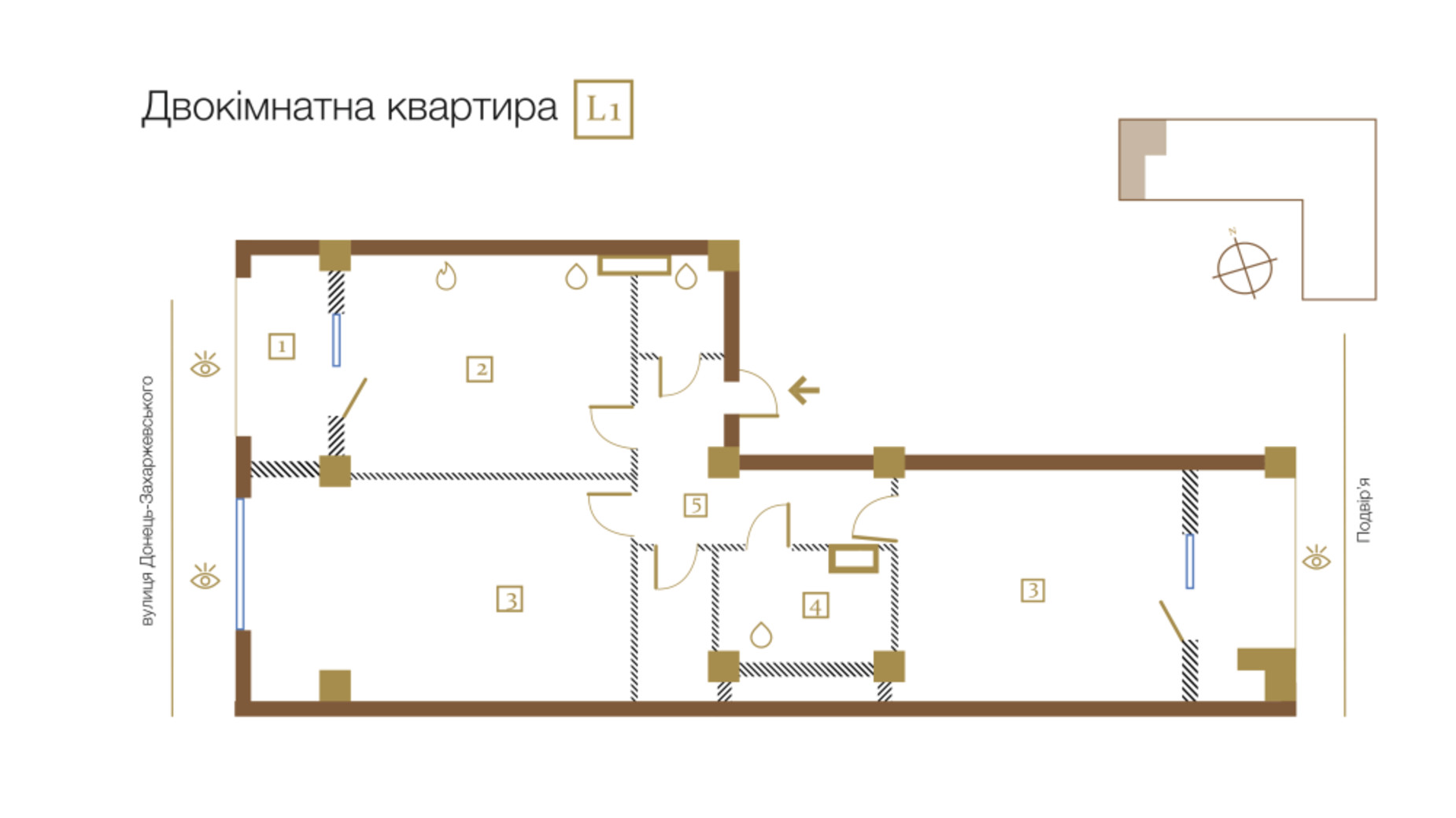 Планировка 2-комнатной квартиры в КД Leonardo town 109.4 м², фото 131163