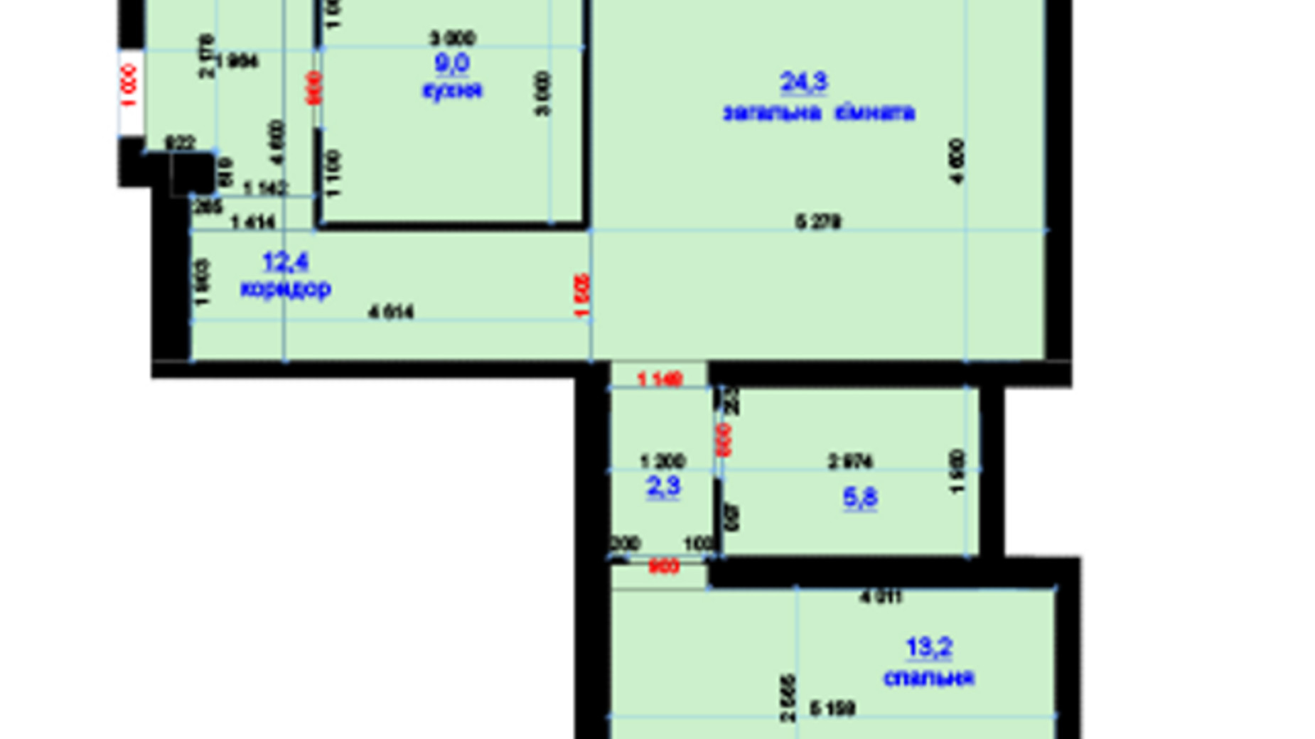 Планировка 2-комнатной квартиры в ЖК Княжий 67 м², фото 131832