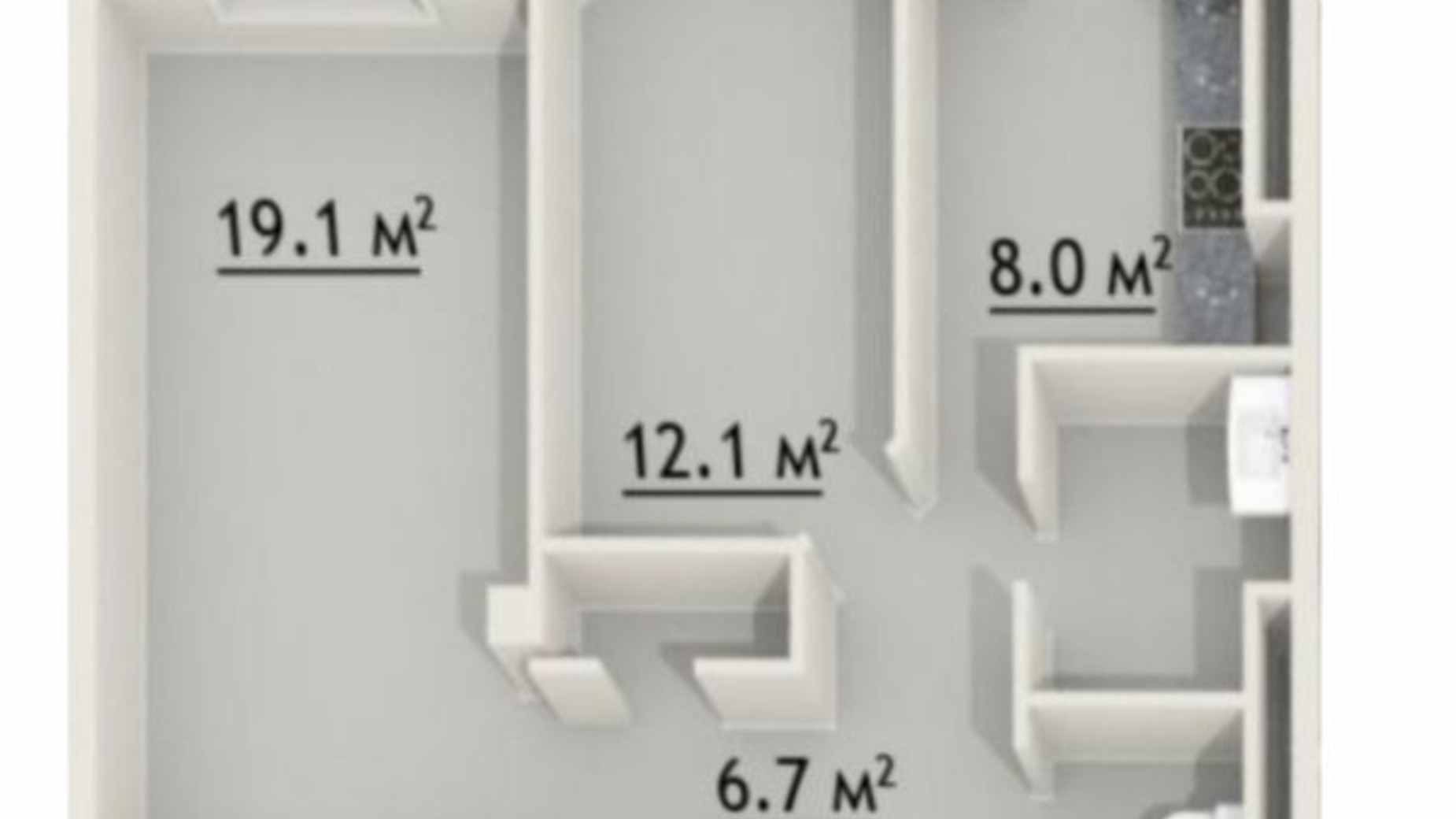 Планування 2-кімнатної квартири в ЖК Зодіак 58.83 м², фото 134280