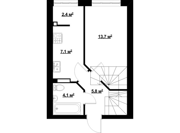 ЖК Благород: планировка 2-комнатной квартиры 80 м²