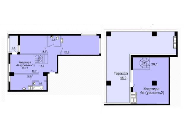 ЖК SkyCity: планування 4-кімнатної квартири 161.2 м²