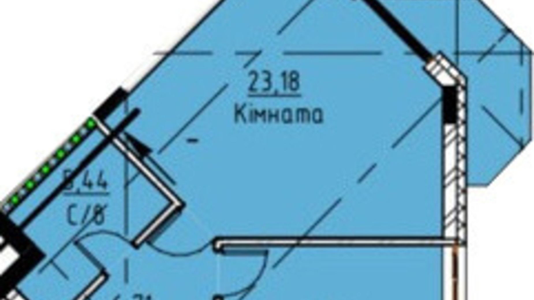 Планування 1-кімнатної квартири в ЖК Графіт 49.3 м², фото 136305