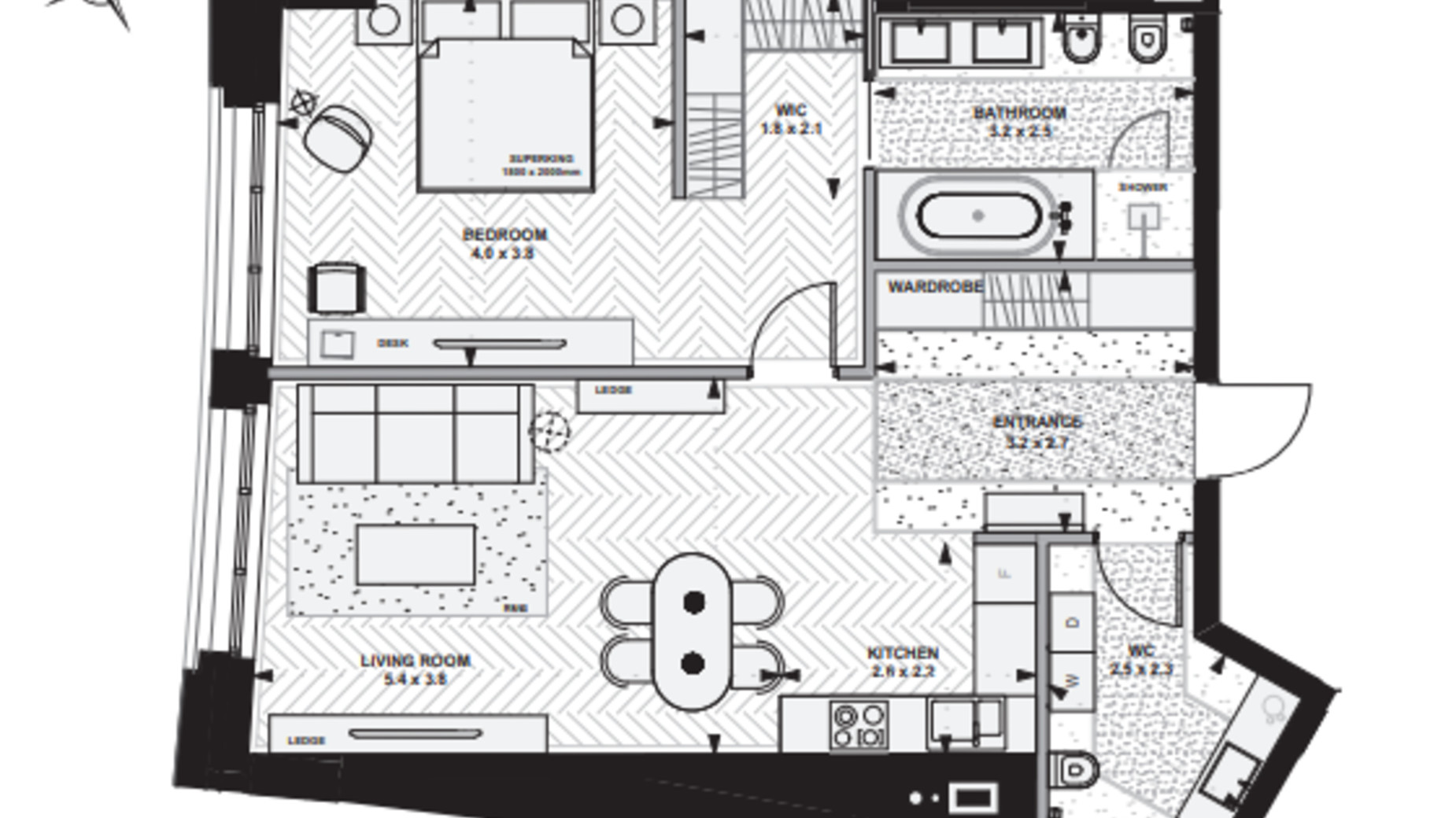 Планировка 1-комнатной квартиры в ЖК Linden Luxury Residences 75.8 м², фото 136744