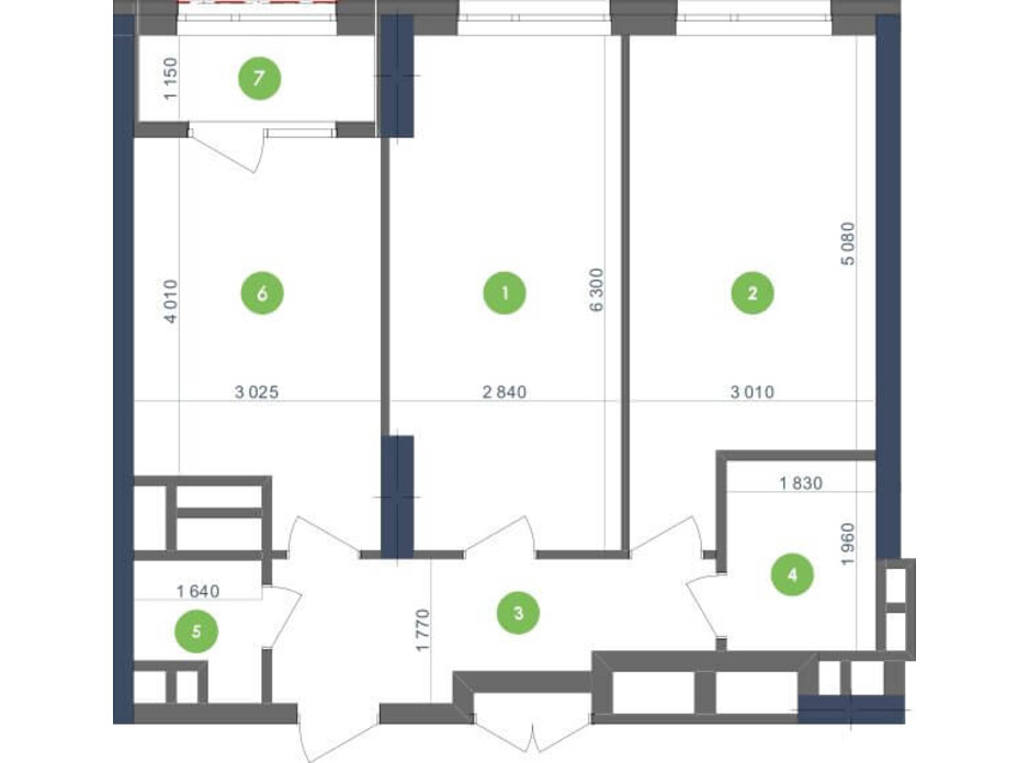 Планування 2-кімнатної квартири в ЖК «Метрополіс» 68.68 м², фото 139780 Планування 2-кімнатної квартири в ЖК «Метрополіс» 68.68 м², фото 139780