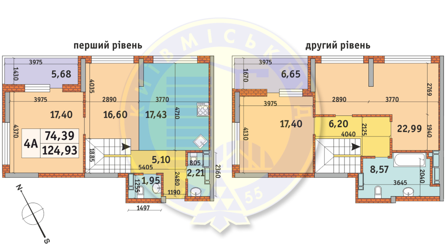 Планування 4-кімнатної квартири в ЖК Урлівський-1 118.97 м², фото 145032