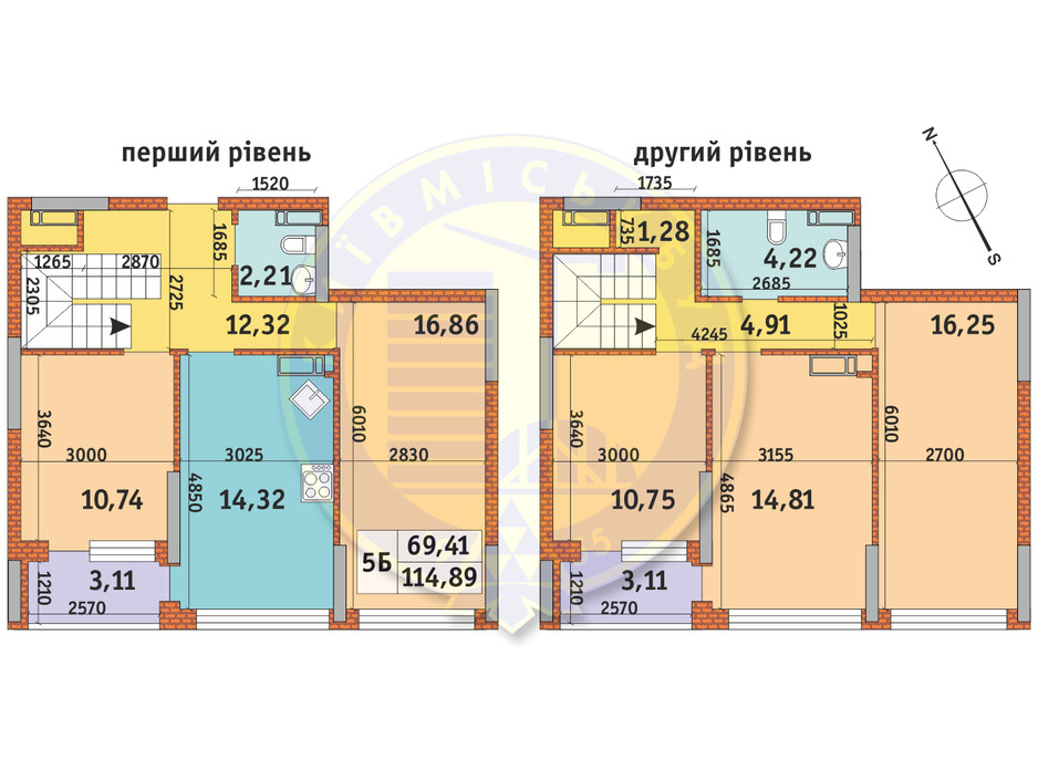 Планування 5-кімнатної квартири в ЖК Урлівський-1 114.89 м², фото 145270 Планування 5-кімнатної квартири в ЖК Урлівський-1 114.89 м², фото 145270
