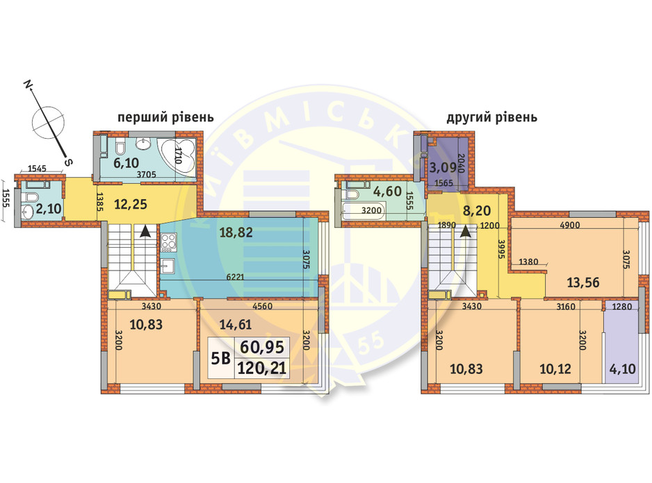 Планування 5-кімнатної квартири в ЖК Урлівський-1 120.21 м², фото 145460 Планування 5-кімнатної квартири в ЖК Урлівський-1 120.21 м², фото 145460