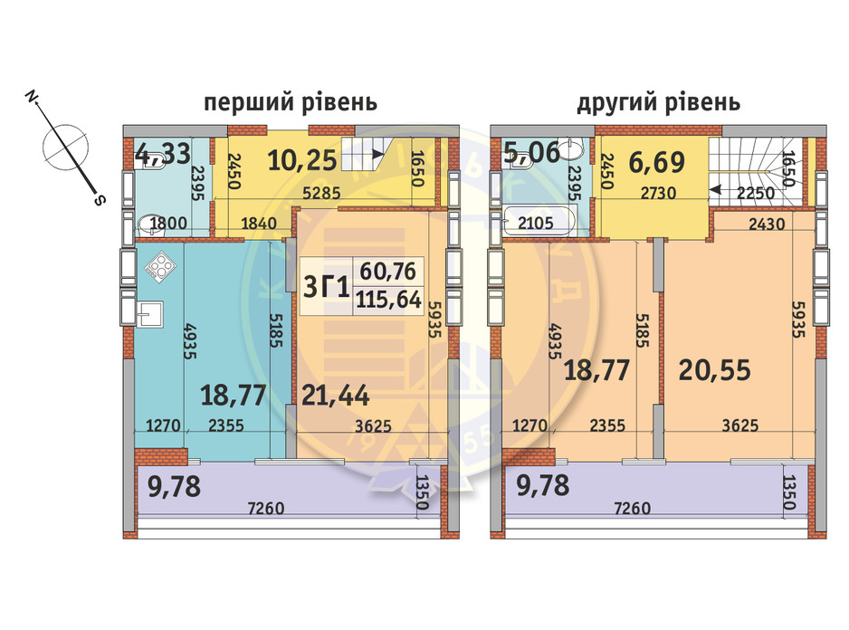 Планування 3-кімнатної квартири в ЖК Медовий-2 115.64 м², фото 145907 Планування 3-кімнатної квартири в ЖК Медовий-2 115.64 м², фото 145907