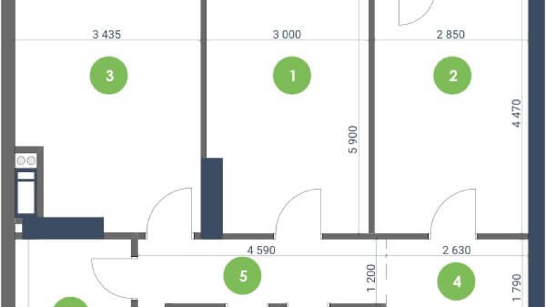 Планировка 2-комнатной квартиры в ЖК Метрополис 75.09 м², фото 147284