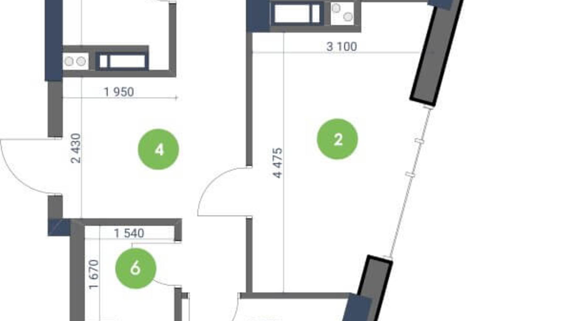 Планування 3-кімнатної квартири в ЖК Метрополіс 93.21 м², фото 147287