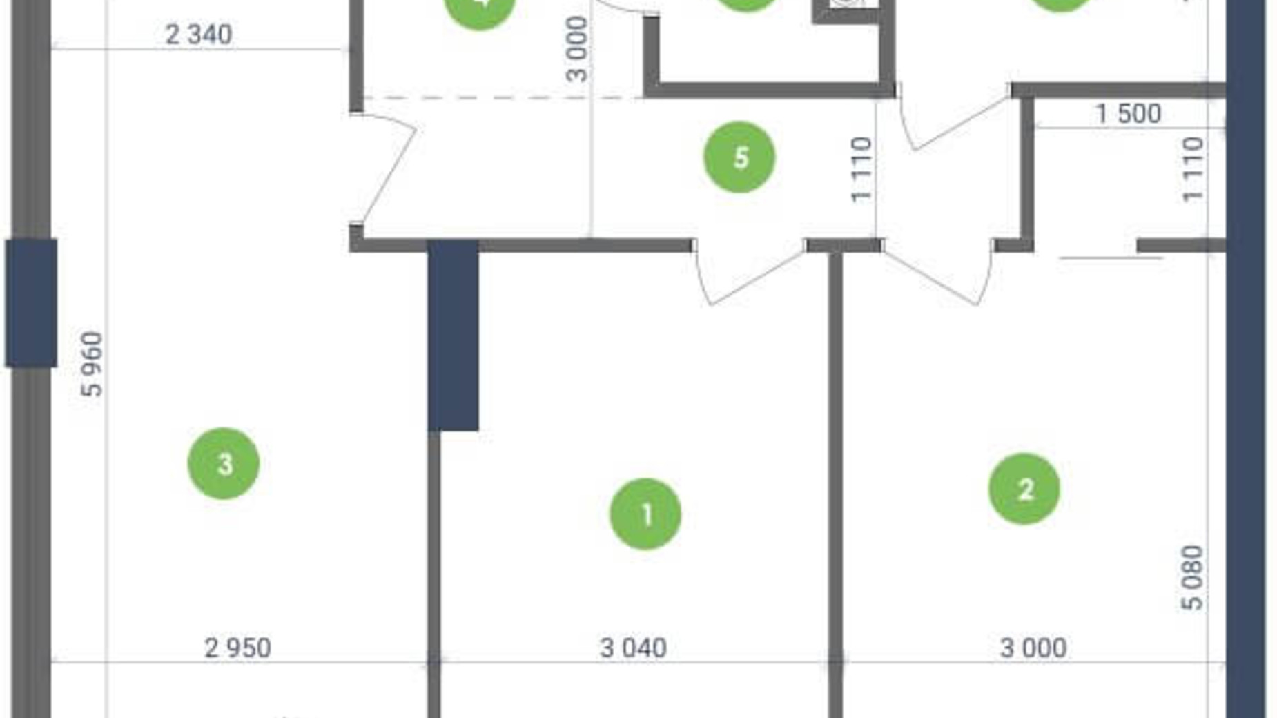 Планировка 2-комнатной квартиры в ЖК Метрополис 63.91 м², фото 147916