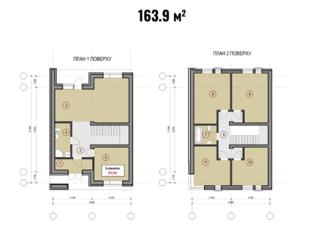 Таунхаус Dresden: планировка 5-комнатной квартиры 163.9 м²