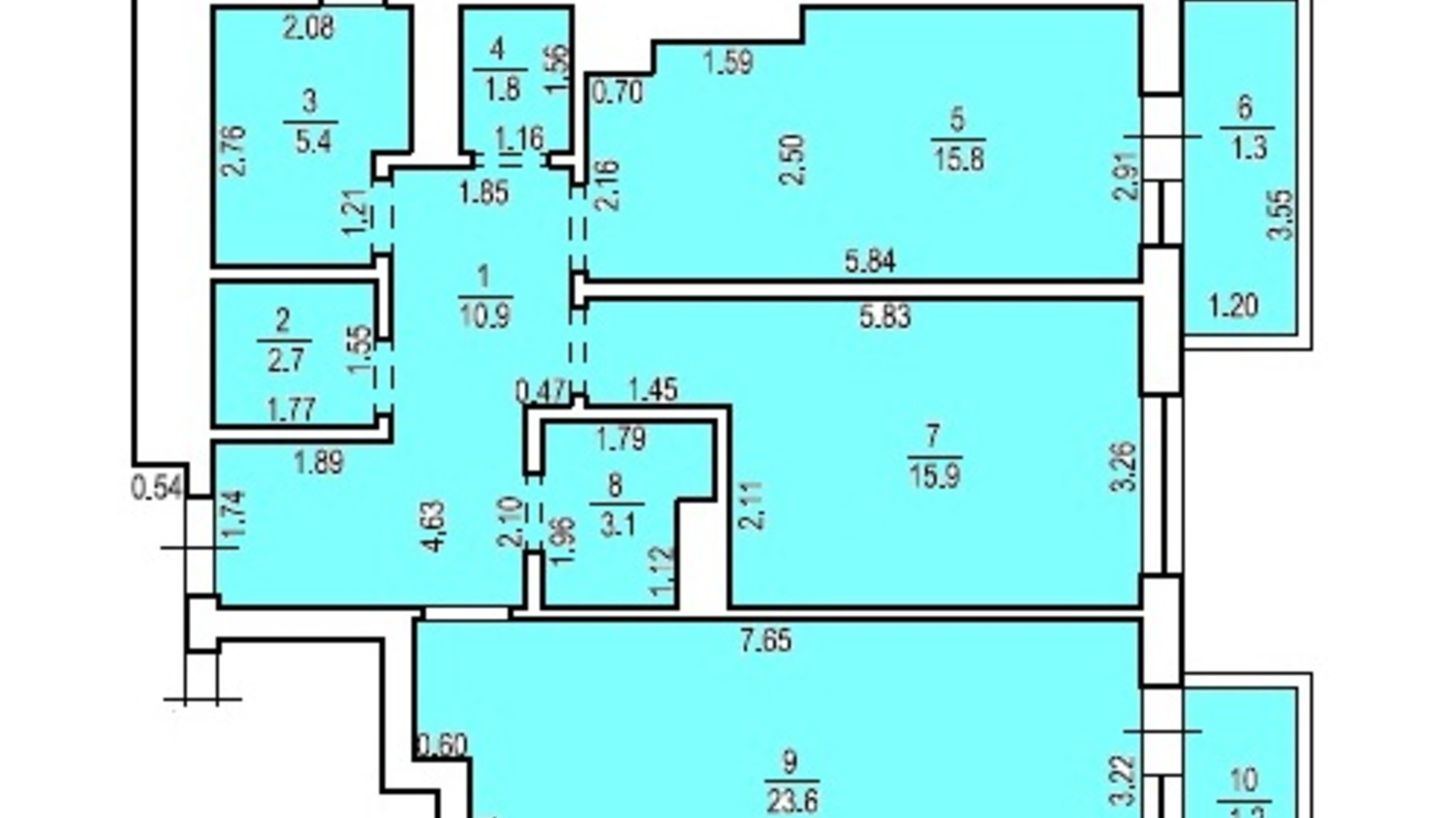 Планировка 2-комнатной квартиры в КД Люксембург 82 м², фото 148980