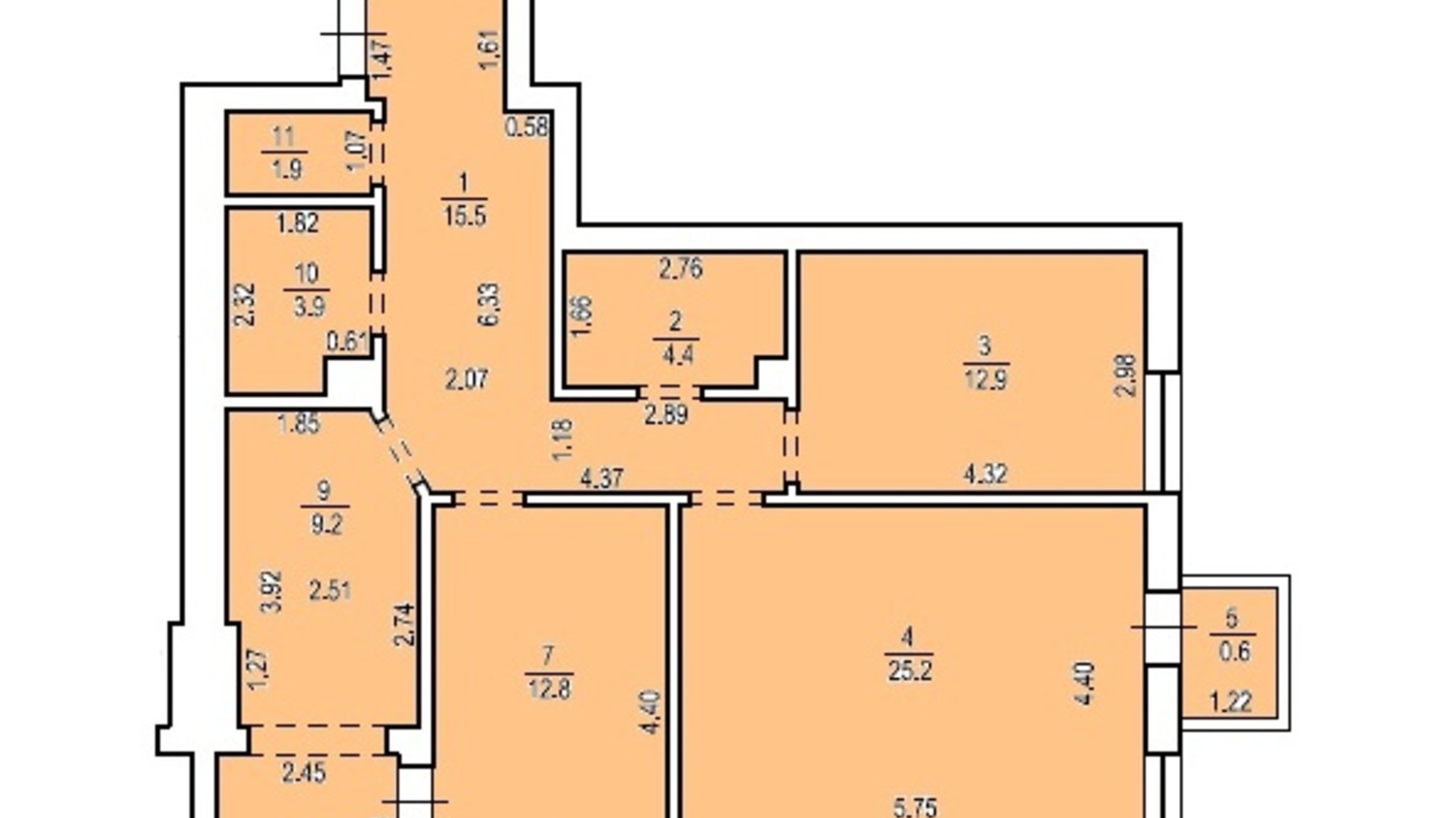 Планування 3-кімнатної квартири в КД Люксембург 95 м², фото 148981