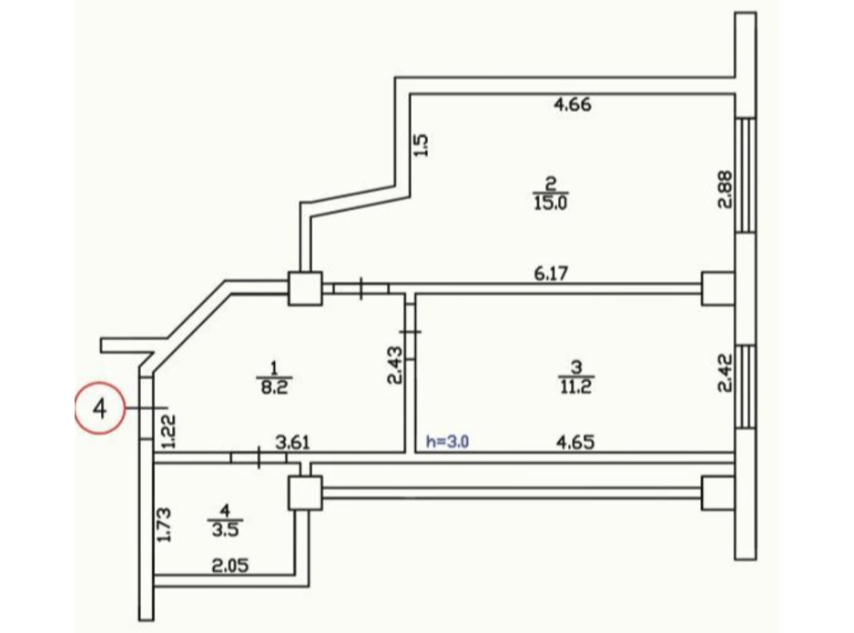 Планировка 1-комнатной квартиры в ЖК Усадьба 37.1 м², фото 149735 Планировка 1-комнатной квартиры в ЖК Усадьба 37.1 м², фото 149735