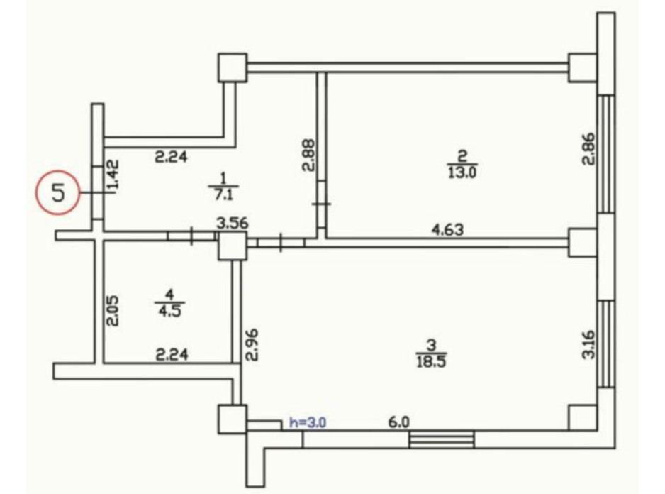 Планировка 1-комнатной квартиры в ЖК Усадьба 43.3 м², фото 149736 Планировка 1-комнатной квартиры в ЖК Усадьба 43.3 м², фото 149736