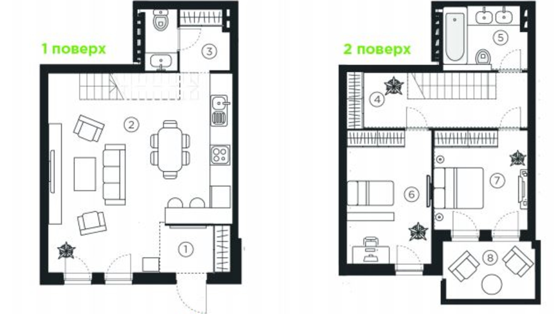 Планування таунхауса в Таунхаус Parktown 87.43 м², фото 153191