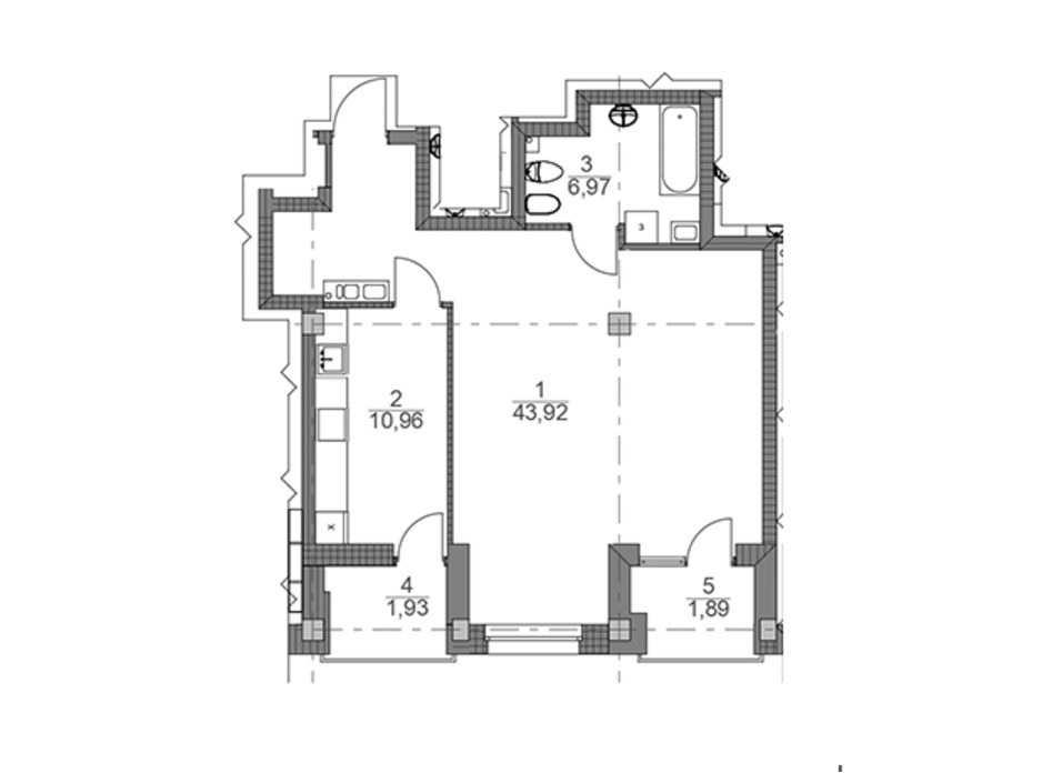 Планування 2-кімнатної квартири в ЖК iQ-House 65.54 м², фото 154244 Планування 2-кімнатної квартири в ЖК iQ-House 65.54 м², фото 154244