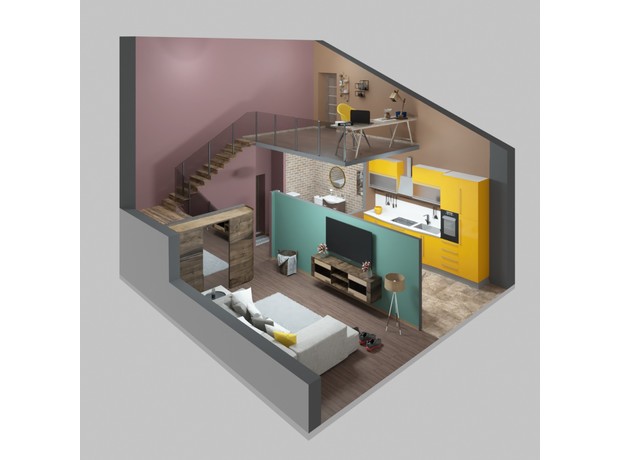 ЖК Viking Home: планування 2-кімнатної квартири 58.83 м²